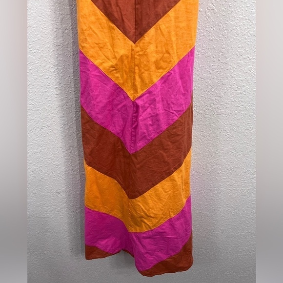 Anthropologie Love the Label Ruffled Colorblocked Midi Dress Size XS - Picture 5 of 14